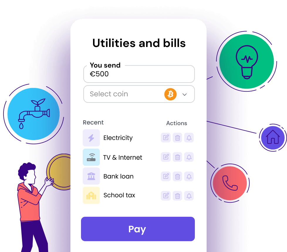 Pay bills with crypto
