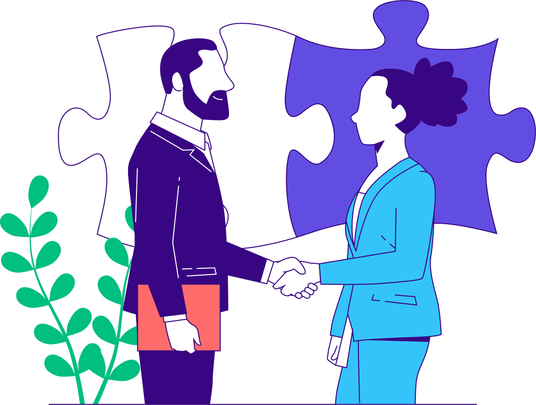 Man and woman shaking hands