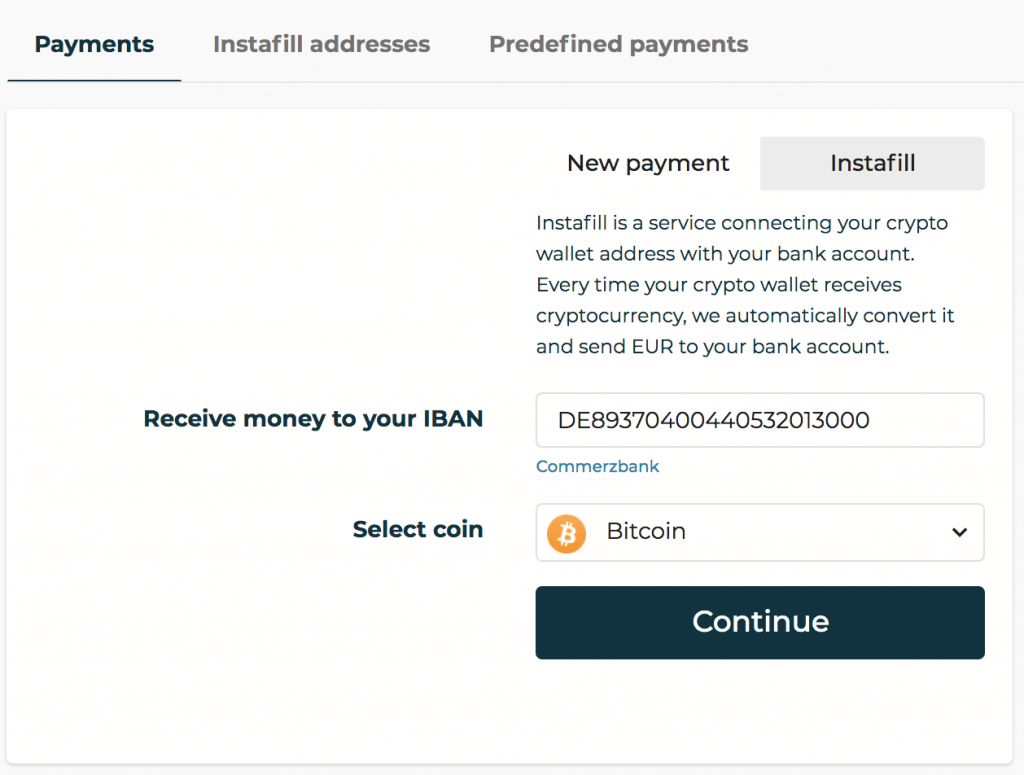 Payments tab